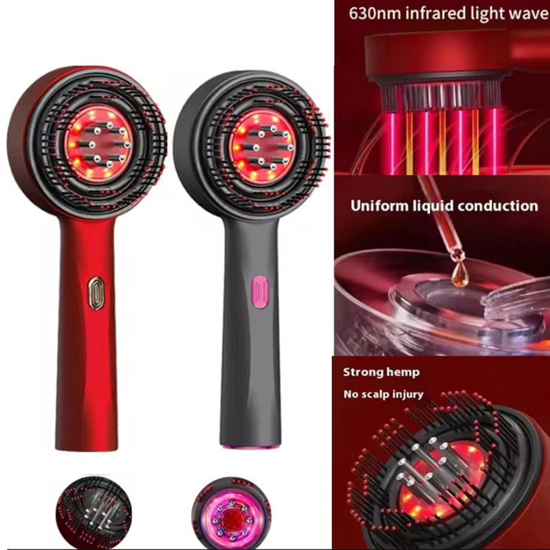 Hair Care Essence - 3-modi Elektrische vibratiemassagekam Roodlichttherapie Haargroei Massage