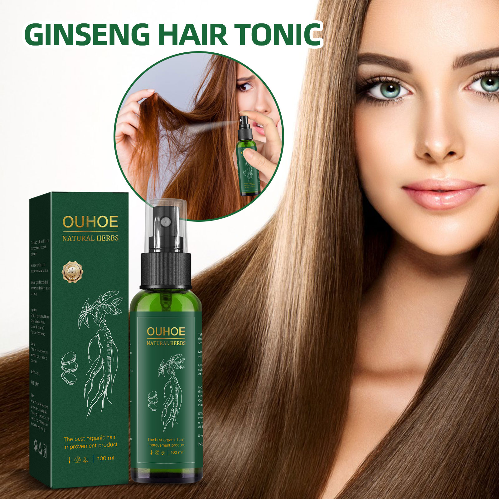 Hair Care Herbal - Natuurlijke Kruiden Ginseng Haarverzorging Spray Hydrateren